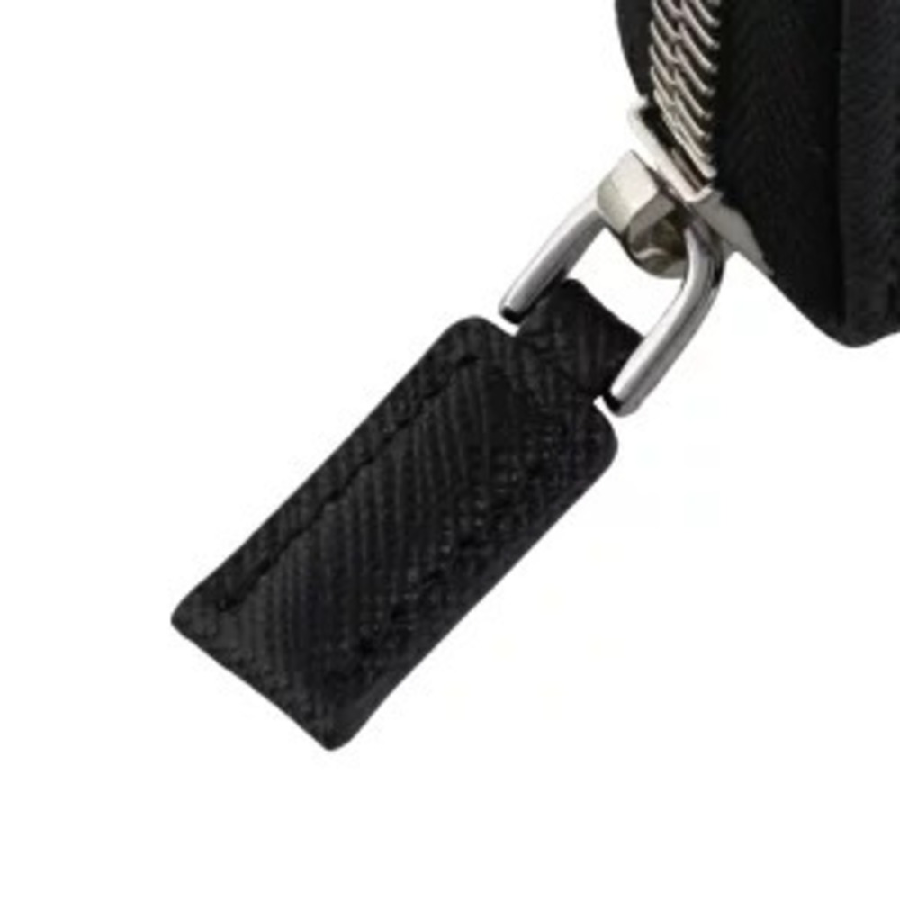 Prada Long Wallet Saffiano Leather Triangle Black  Nero Black - Picture 7 of 7